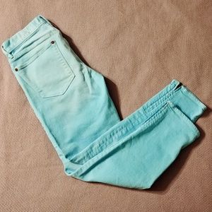 Madewell Turquoise Ankle Zip Jeans